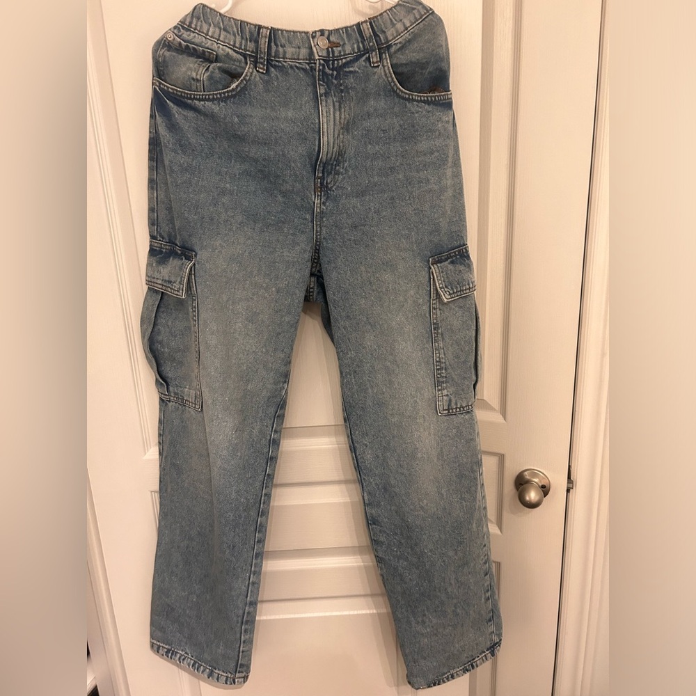 NOBO Light Blue Relaxed Cargo Jeans